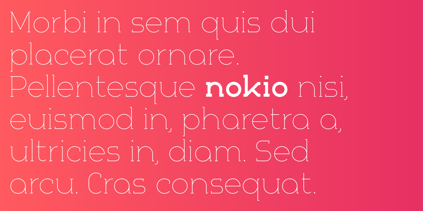 Пример шрифта Nokio Slab Extra Light Italic